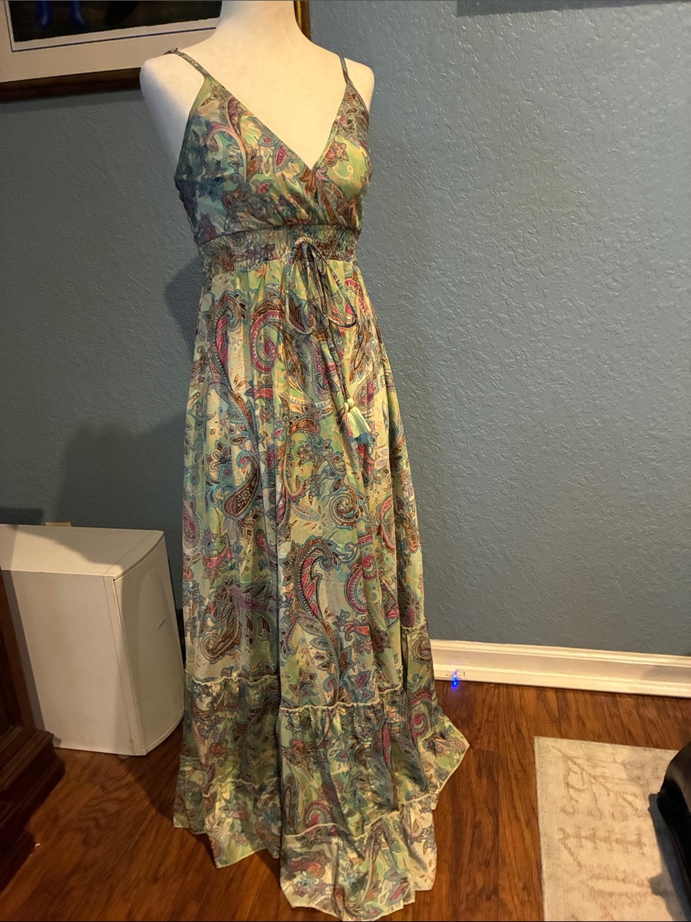 Source Unknown Multicolor Paisley Maxi Dress in Green